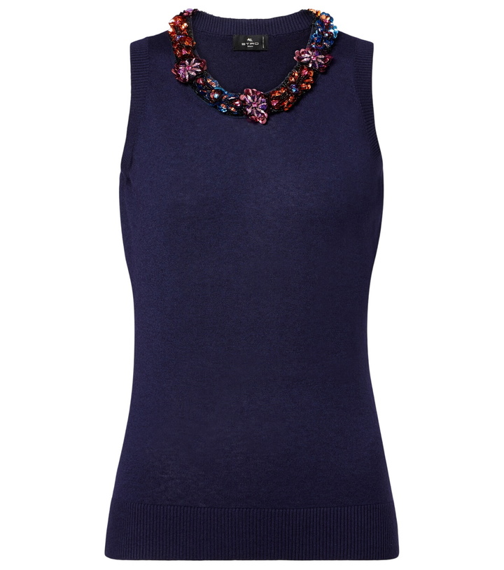 Photo: Etro Embellished silk and cashmere top