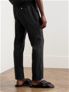 Frescobol Carioca - Oscar Straight-Leg Linen and Cotton-Blend Trousers - Black