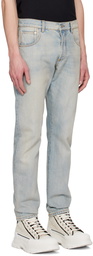 Alexander McQueen Blue Faded Jeans