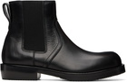 Dries Van Noten Black Buffed Leather Chelsea Boots