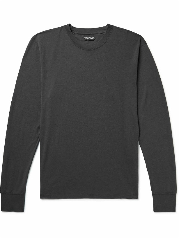 Photo: TOM FORD - Lyocell and Cotton-Blend Jersey T-Shirt - Black