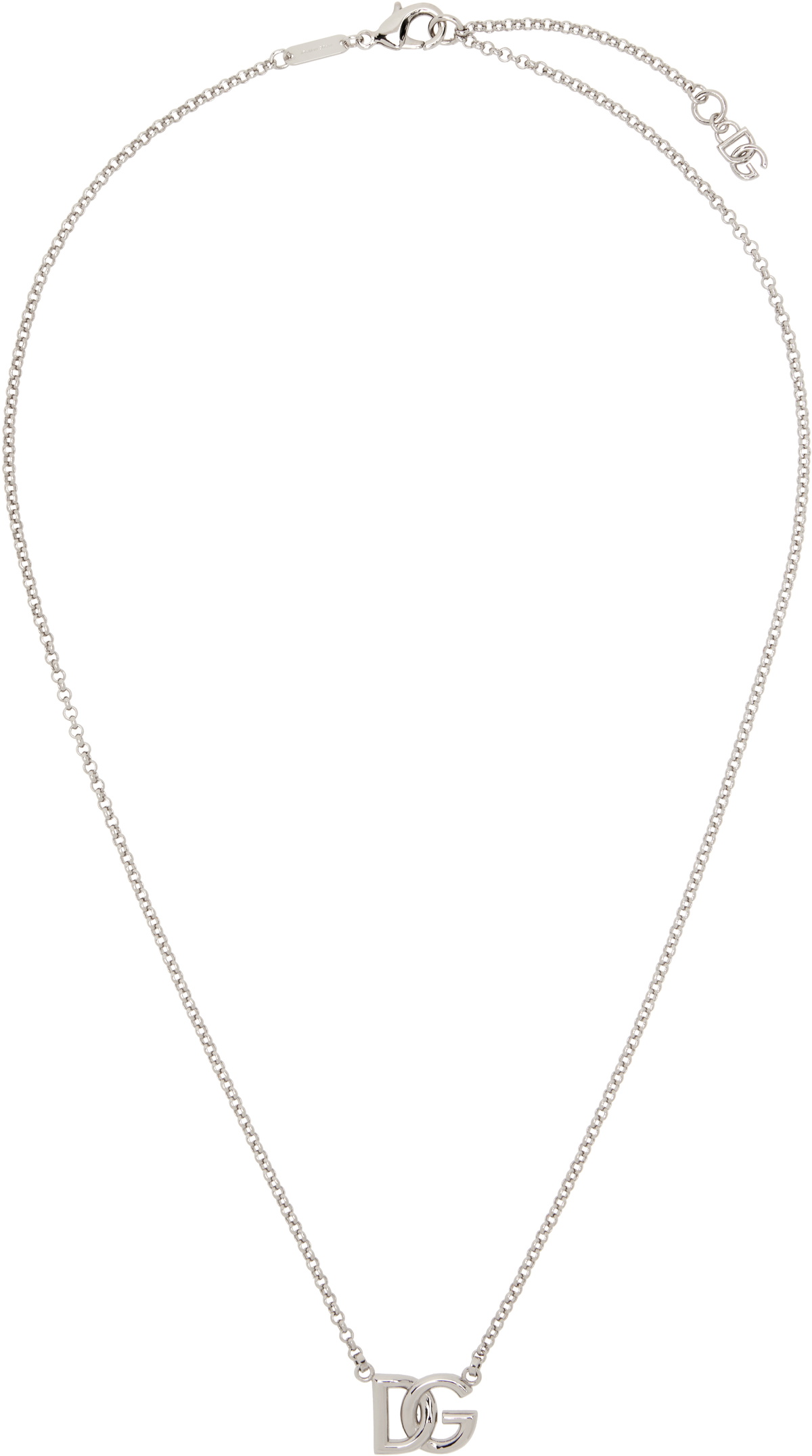 Dolce&Gabbana Silver 'DG' Logo Link Choker