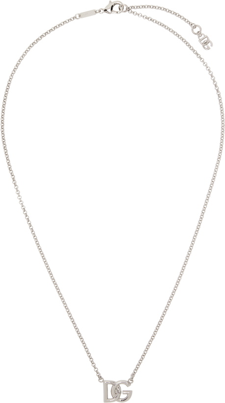 Photo: Dolce&Gabbana Silver 'DG' Logo Link Choker
