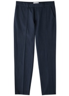 Wax London Alp Straight-leg Seersucker Trousers Navy