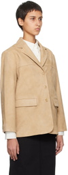Nothing Written Beige Norman Leather Jacket