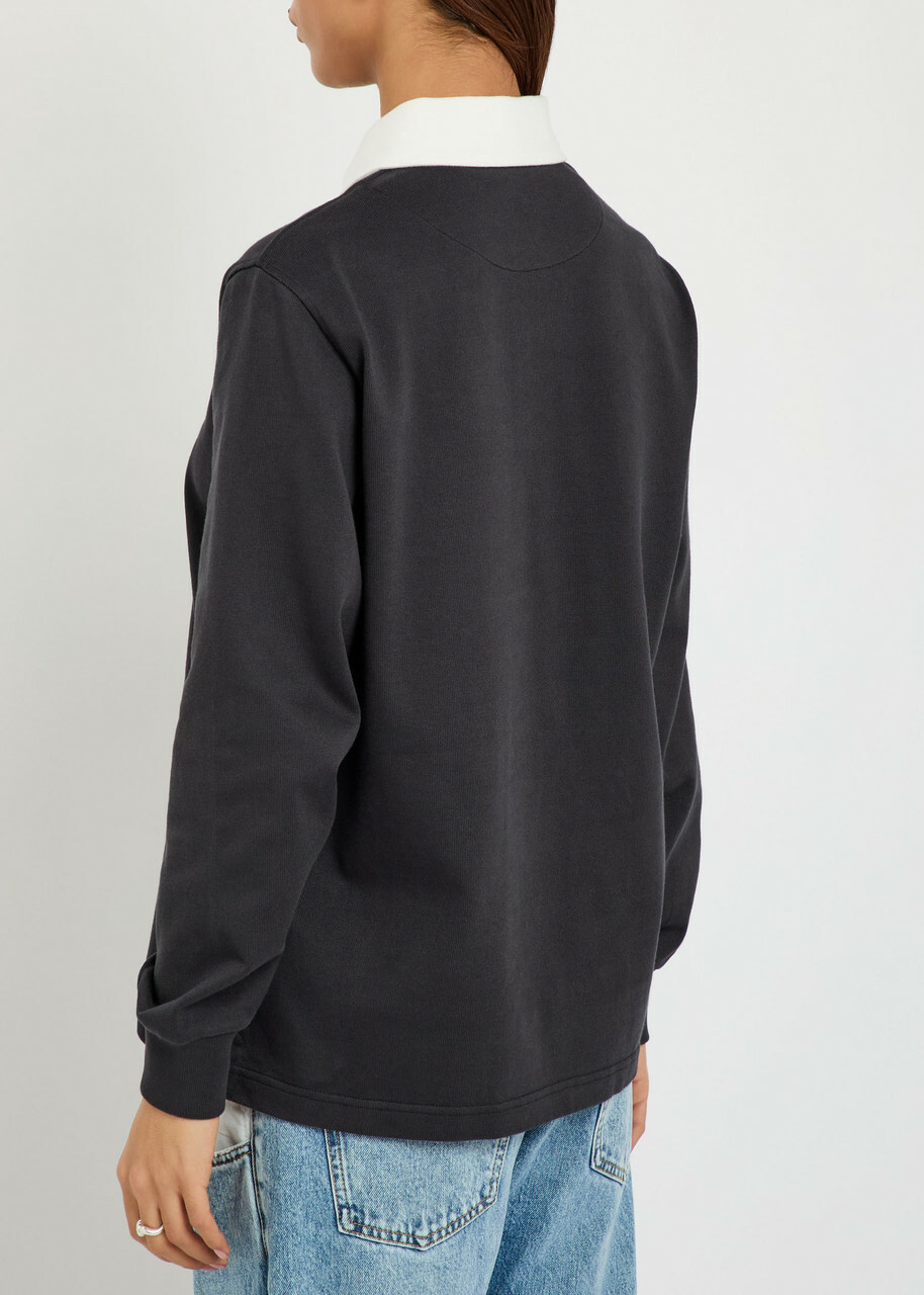 JW Anderson Art Club Rugby Cotton Polo Shirt Black