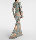 Elie Saab Embroidered silk-blend gown