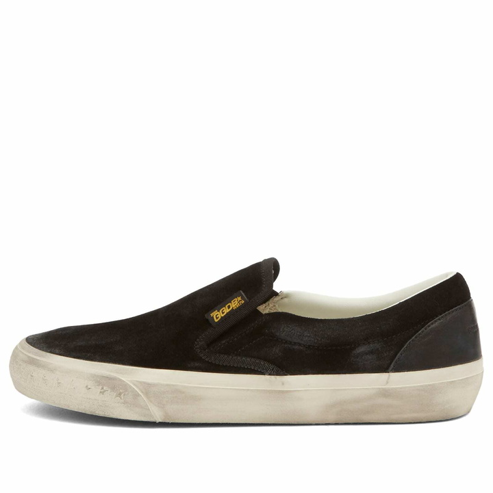 Photo: Golden Goose Men's VCE Suede Slip On Sneaker in Black