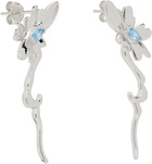 Collina Strada Silver & Blue Daisy Earrings