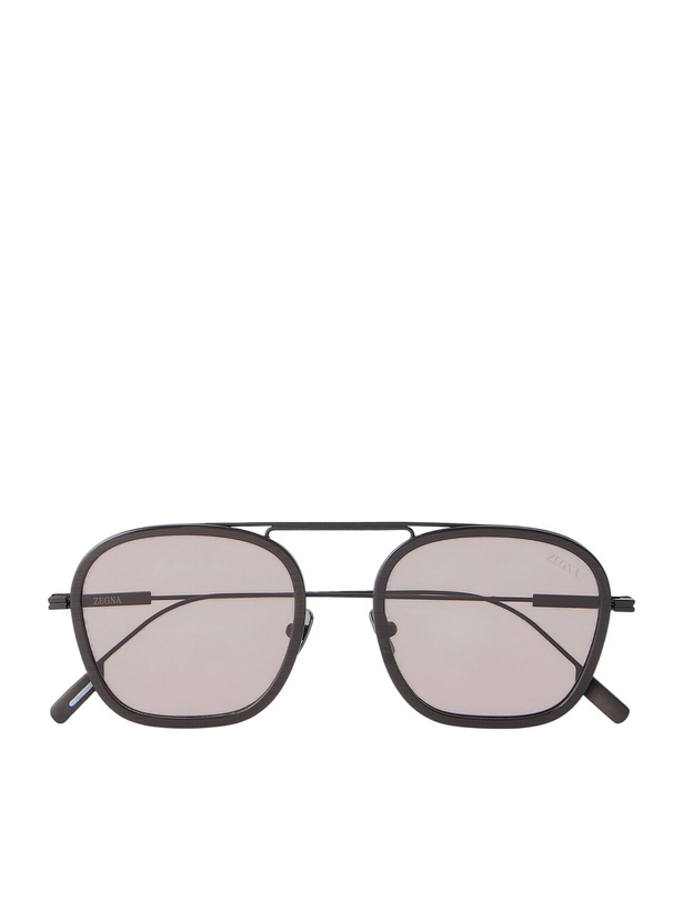 Photo: Zegna - Round-Frame Titanium Sunglasses