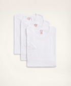 Brooks Brothers Men's Supima Cotton Crewneck Undershirt-3 Pack | White