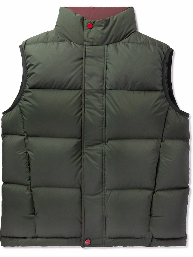Photo: Kiton - Quilted Shell Down Gilet - Green