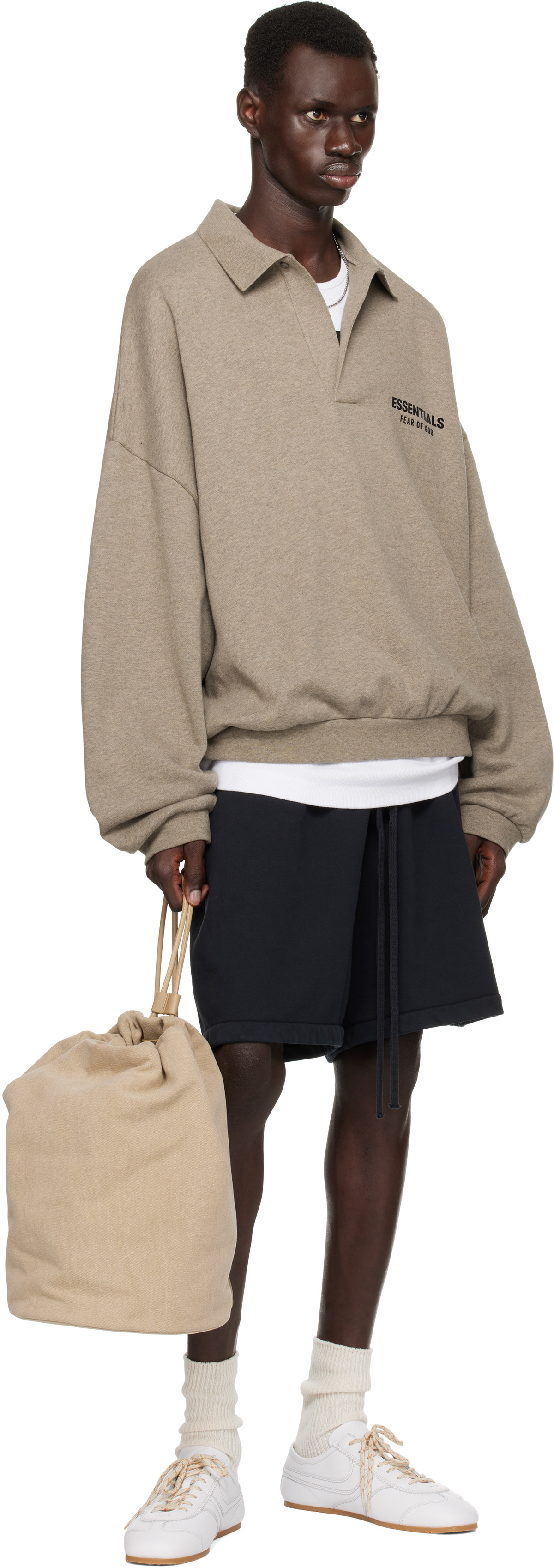 Fear of God ESSENTIALS Gray Fleece Polo