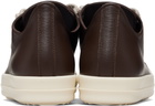 Rick Owens Brown Temple Jumbolace Low Sneakers