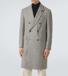 Lardini Herringbone double-breasted virgin wool coat