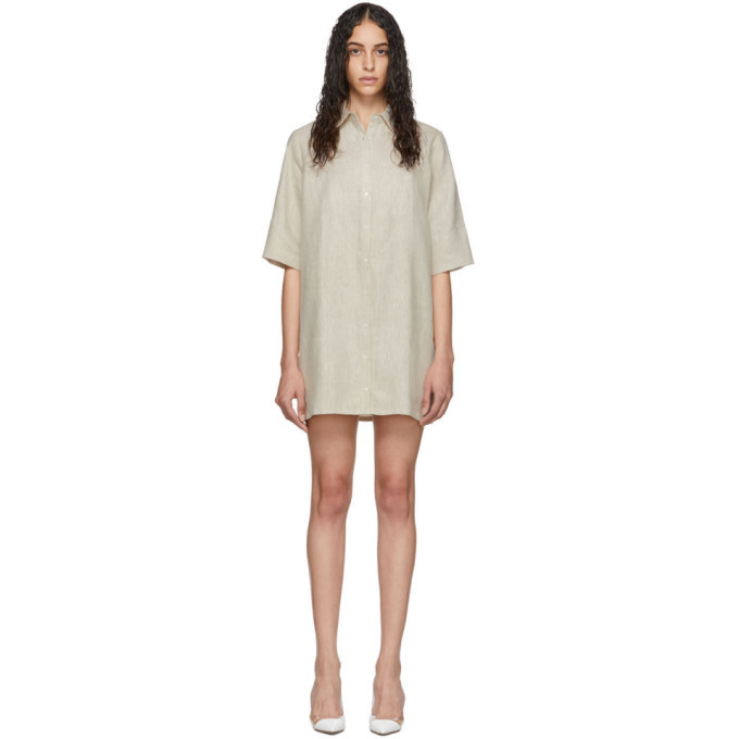 Photo: Georgia Alice Off-White Linen Pierre Shirt Dress