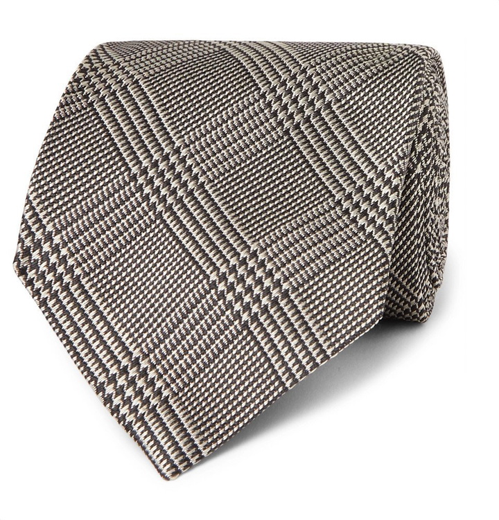 Photo: TOM FORD - 8cm Prince of Wales Checked Silk-Jacquard Tie - Gray