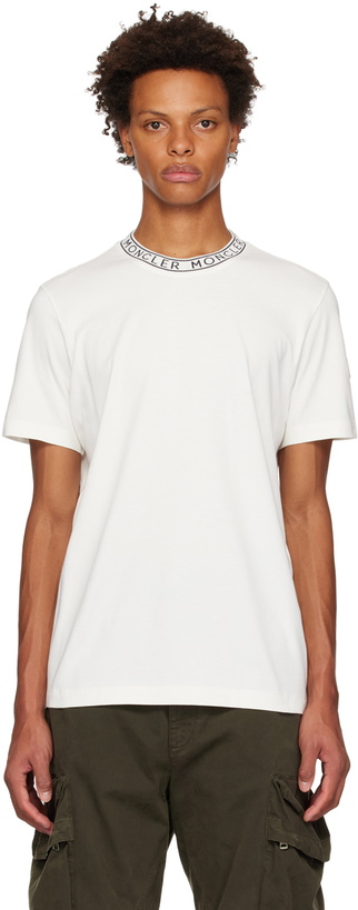 Photo: Moncler White Garment-Washed T-Shirt