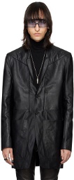 Rick Owens Black Lido Leather Jacket