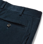 Canali - Navy Kei Slim-Fit Stretch-Cotton Corduory Trousers - Blue