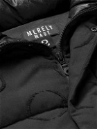 Merely Made - Quilted Embroidered Cotton-Canvas Down Jacket - Black