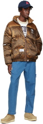 AAPE by A Bathing Ape Brown Printed Down Jacket