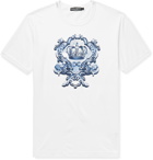 DOLCE & GABBANA - Logo-Appliquéd Printed Cotton-Jersey T-Shirt - White