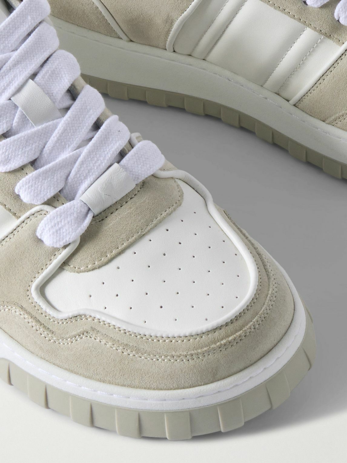 AMI PARIS - Leather and Suede Sneakers - Neutrals