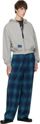 We11done Gray Repaired Zip-Up Hoodie
