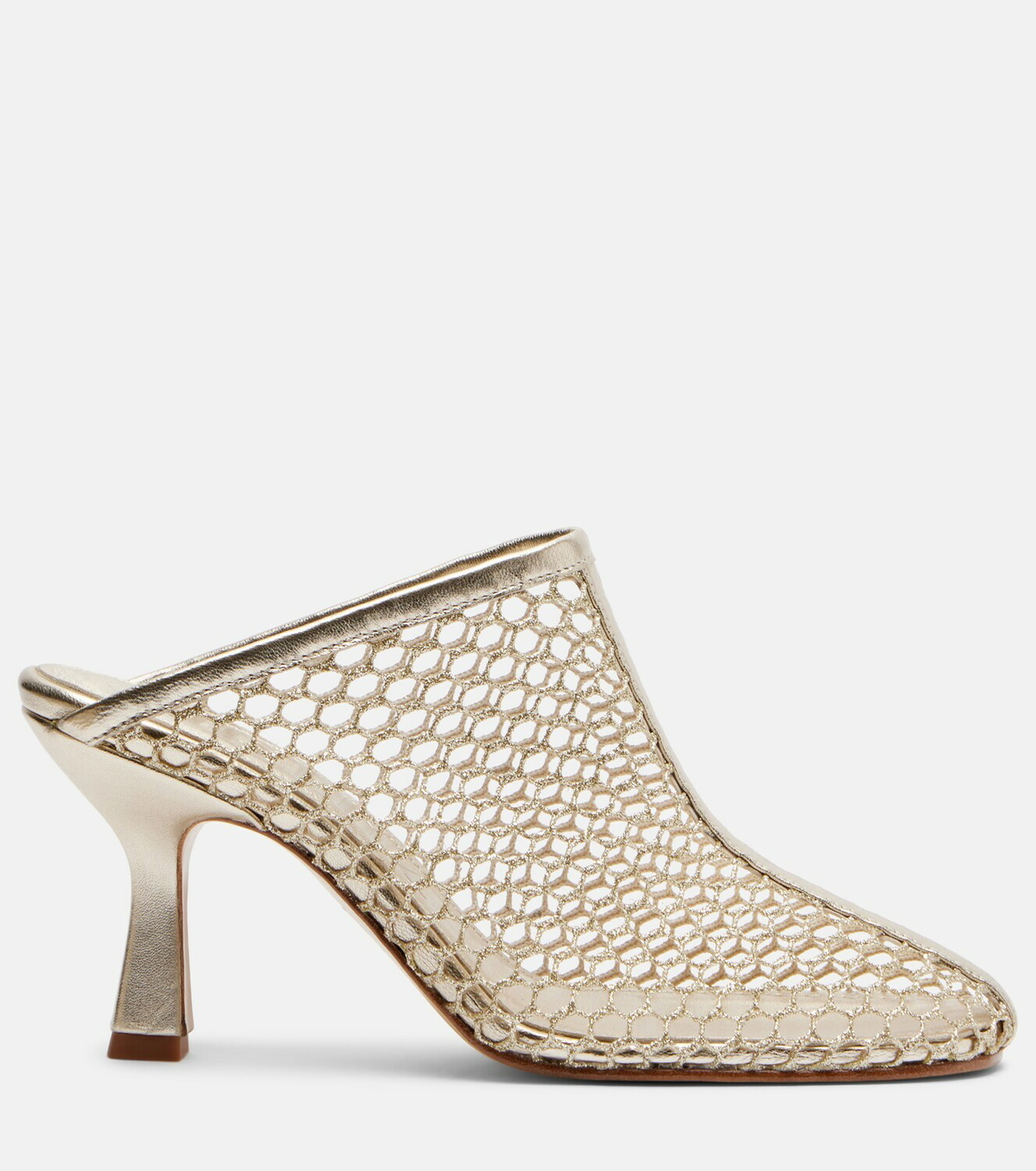 Souliers Martinez Giulia leather-trimmed fishnet mules
