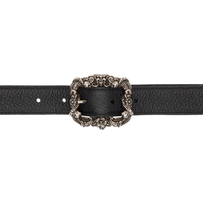 Photo: Alexander McQueen Black Engraved Buckle Belt