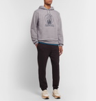 A.P.C. - Alfred Printed Loopback Cotton-Blend Jersey Hoodie - Gray