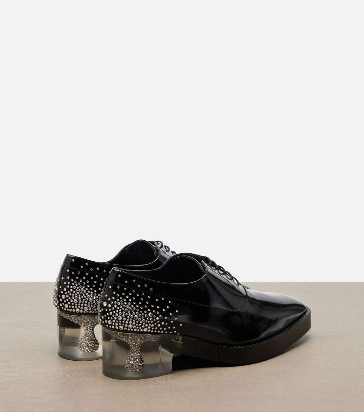 Noir Kei Ninomiya x Jimmy Choo crystal-embellished leather derby shoes