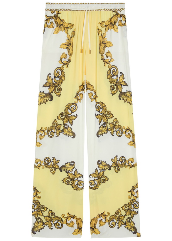 Photo: Alice + Olivia Ojai Printed Wide-leg Georgette Trousers Yellow