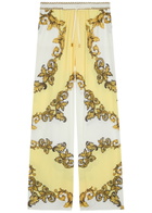 Alice + Olivia Ojai Printed Wide-leg Georgette Trousers Yellow