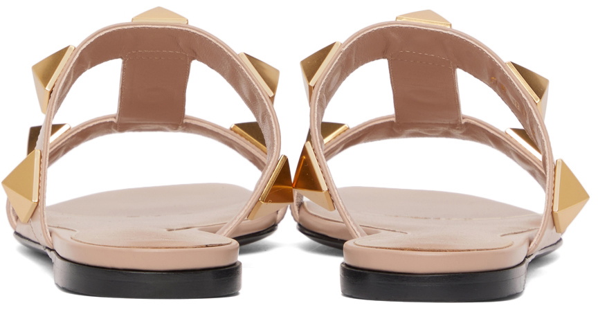 Valentino Garavani Pink Roman Stud Flat Slide Sandals