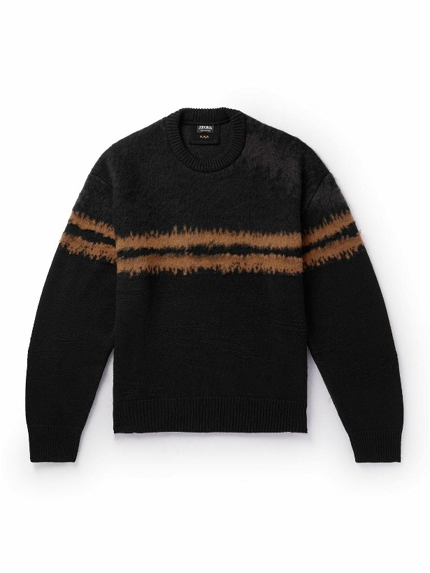 Photo: Zegna - Striped Cashmere Sweater - Black