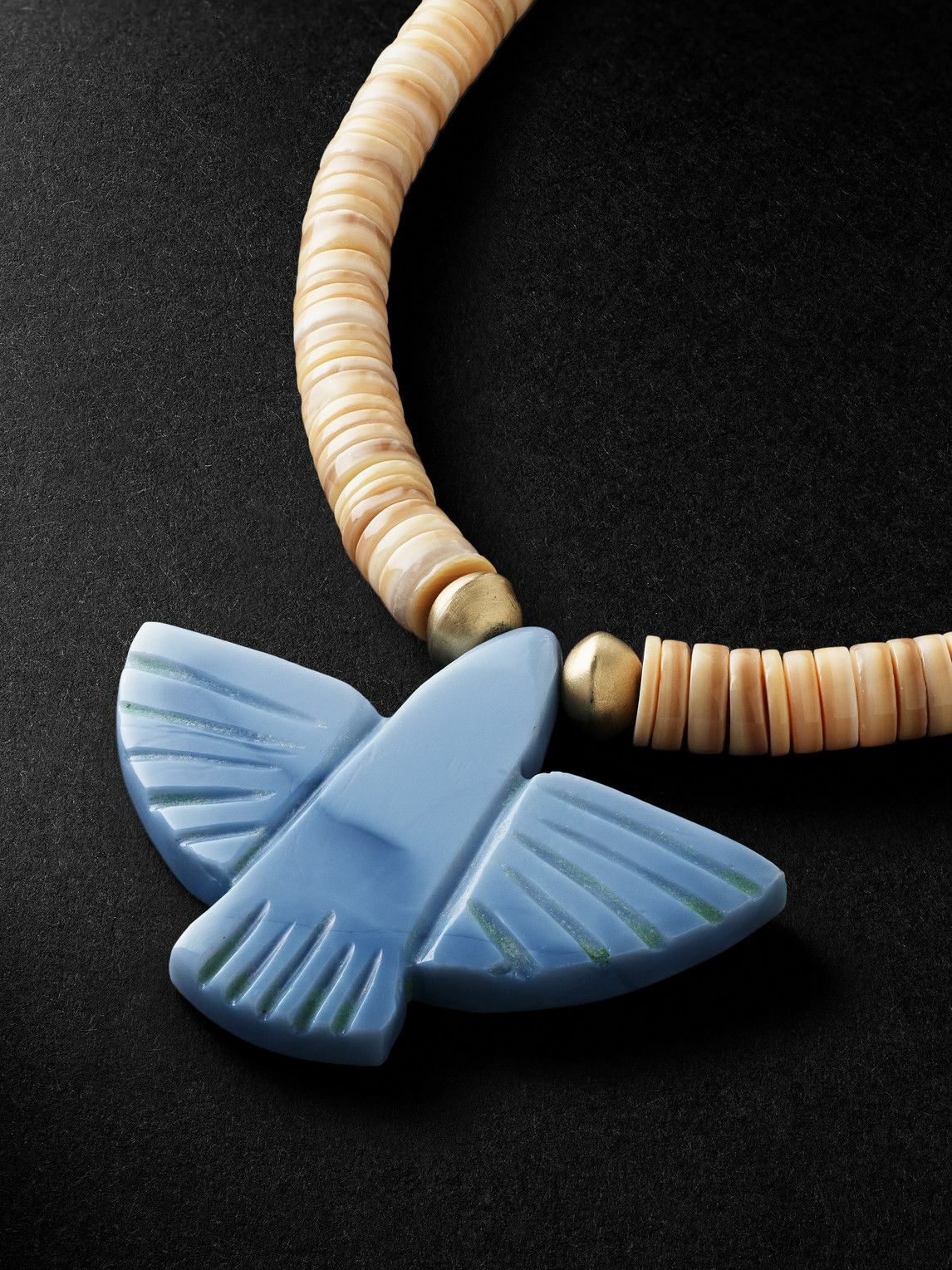 Jacquie Aiche - Gold, Opal and Heishi Shell Beaded Pendant Necklace