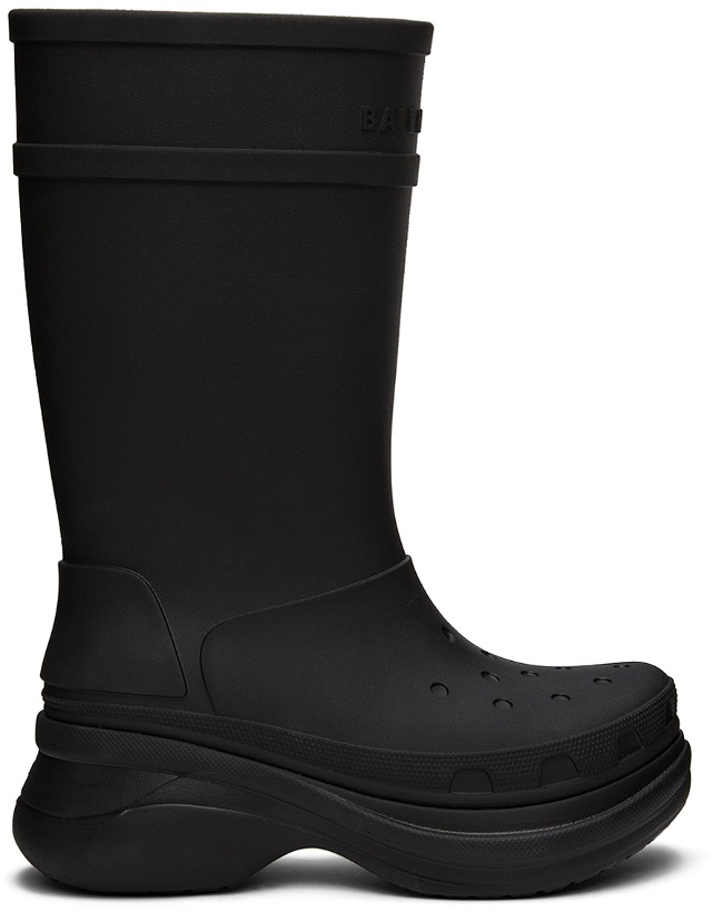 Photo: Balenciaga Black Crocs Edition Rubber Boots