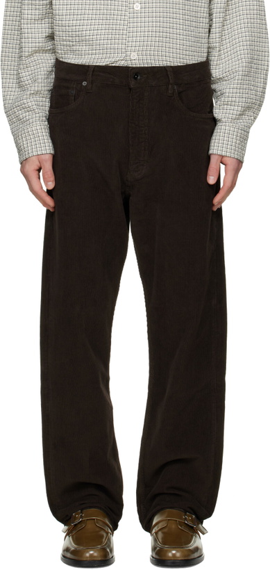 Photo: Studio Nicholson Brown Riso Corduroy Straight Leg Trousers