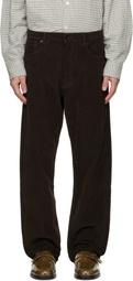 Studio Nicholson Brown Riso Corduroy Straight Leg Trousers