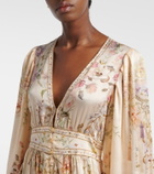 Camilla Embellished printed silk maxi dress