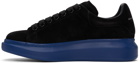 Alexander McQueen SSENSE Exclusive Black & Blue Suede Oversized Sneakers