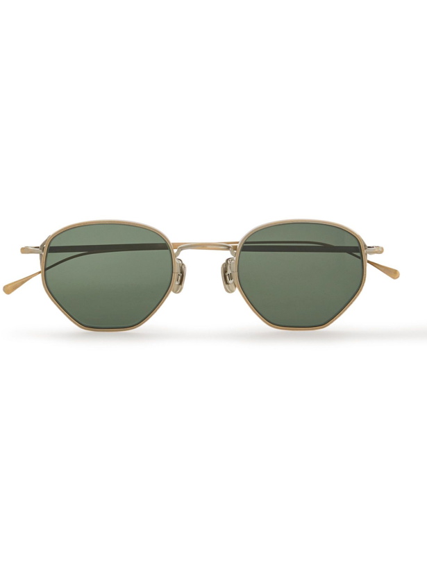 Photo: Eyevan 7285 - Round-Frame Gold-Tone Titanium Sunglasses