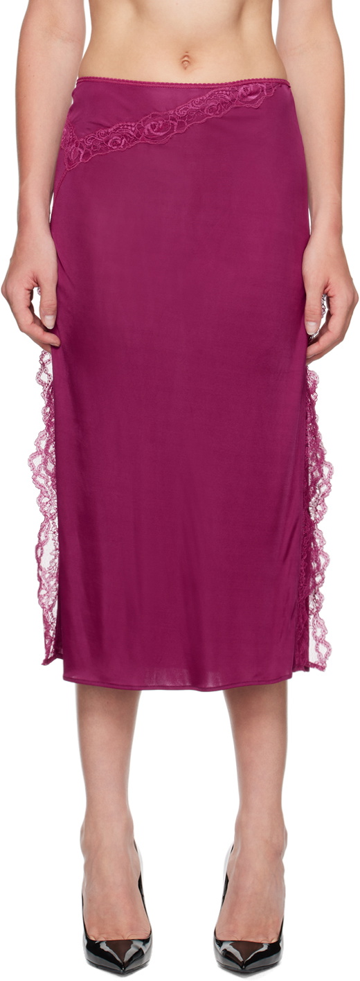 VAILLANT Pink Cigarette Midi Skirt