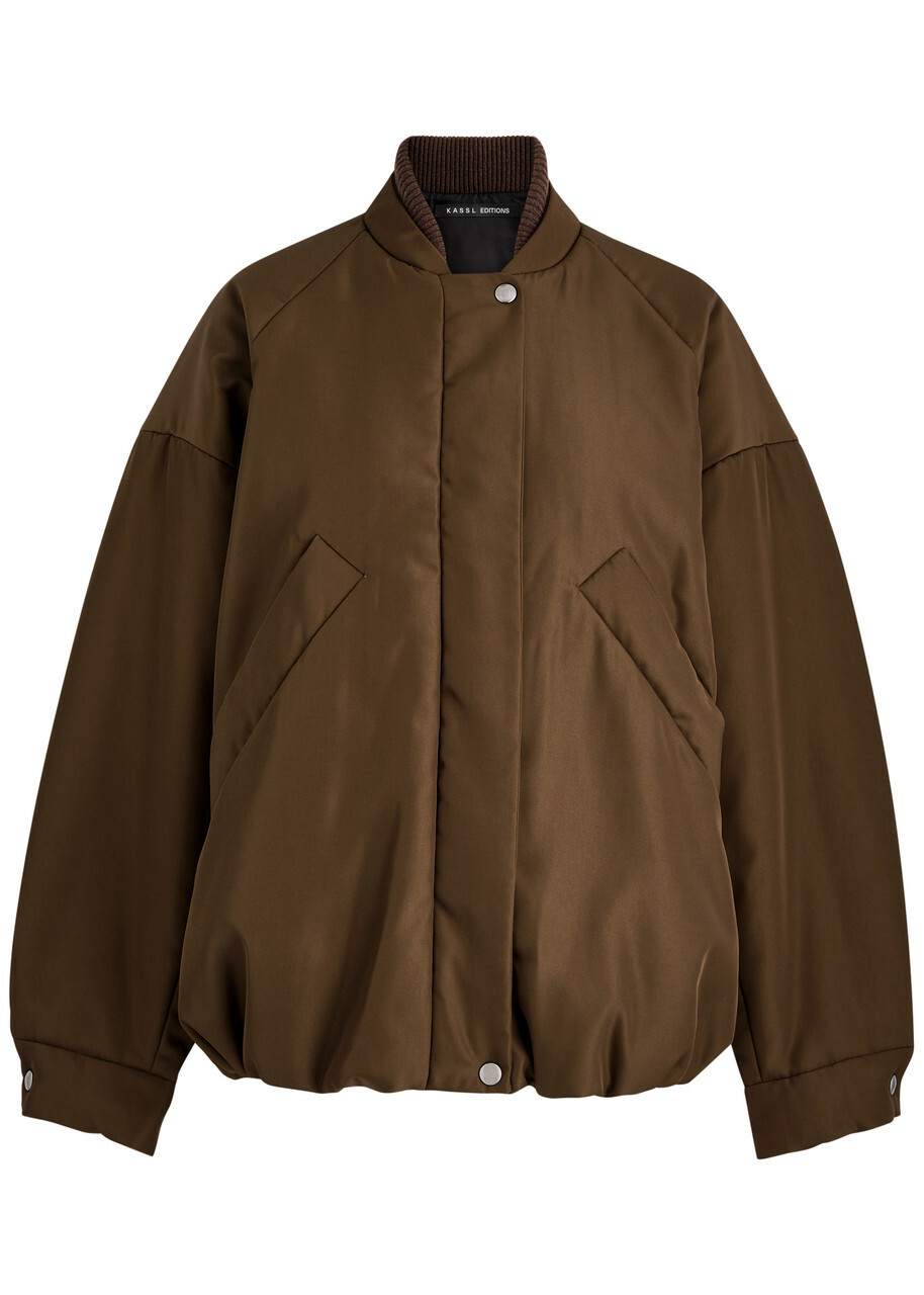 Kassl Editions Padded Nylon Bomber Jacket Brown Kassl Editions
