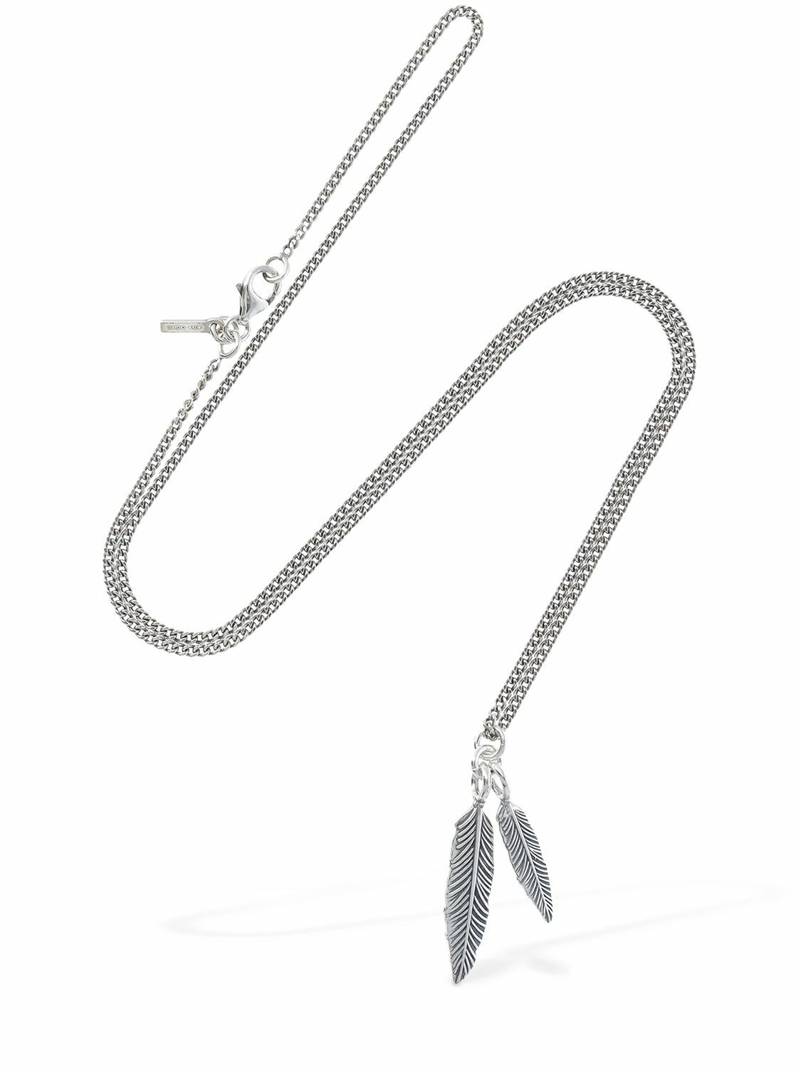 ネックレス・ペンダント emanuele bicocchi DOUBLE FEATHER NECKLACE (EAP3 SILVER) EMANUELE BICOCCHI - Twin Feather Charm Necklace Emanuele