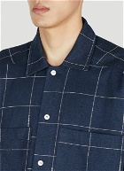 Saintwoods - Contrast Stitch Flannel Shirt in Navy
