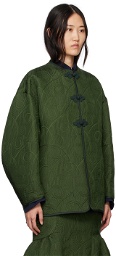 Mame Kurogouchi Green Jomon Arabesque Jacket