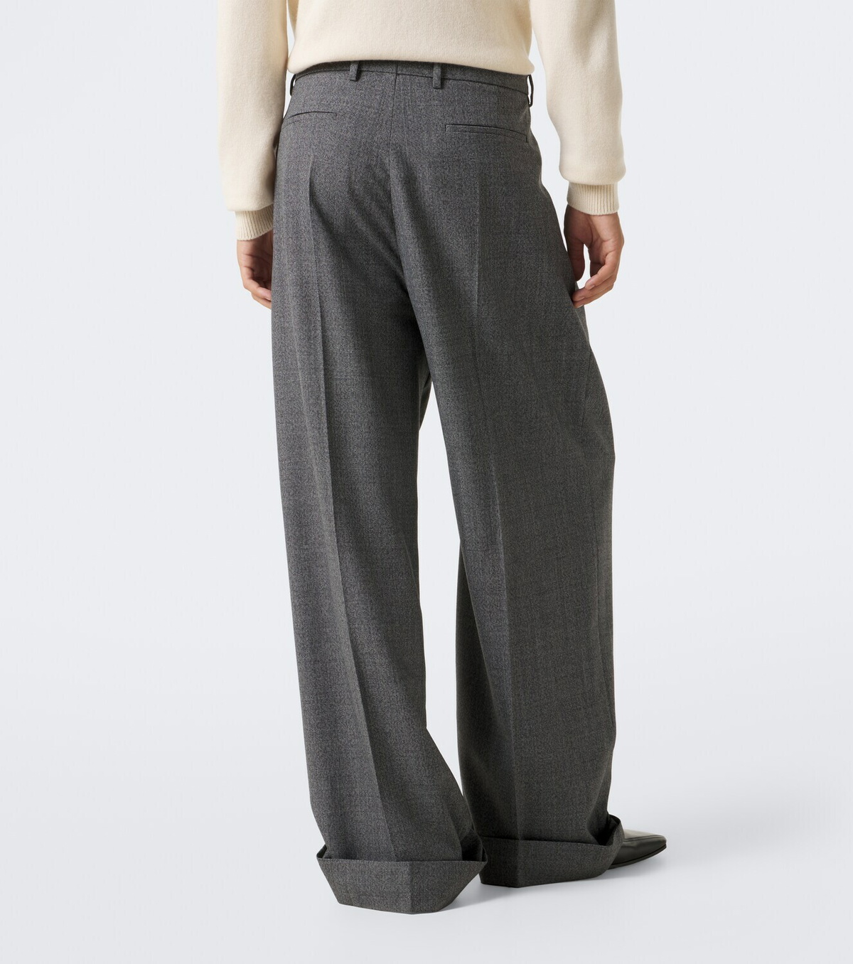 Valentino Herringbone wide-leg pants